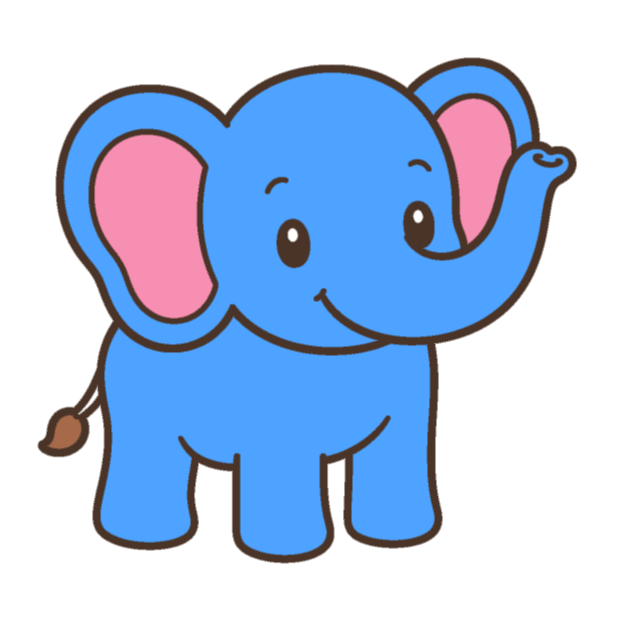 A friendly blue elephant coloring picture